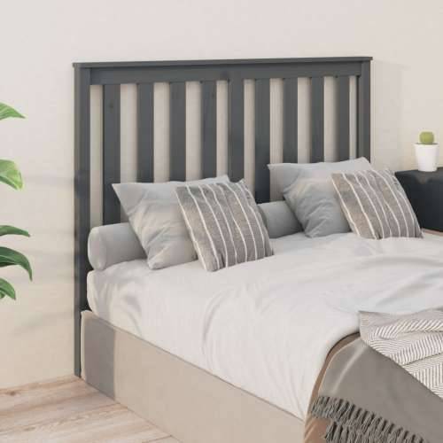 Uzglavlje za krevet sivo 146 x 6 x 101 cm od masivne borovine - Siva 146 x 101 cm 1 Cijena