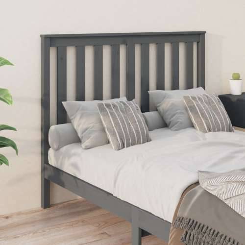 Uzglavlje za krevet sivo 146 x 6 x 101 cm od masivne borovine - Siva 146 x 101 cm 1 Cijena