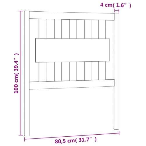 Uzglavlje za krevet crno 80,5 x 4 x 100 cm od masivne borovine - Crna 80.5 x 100 cm 1 Cijena