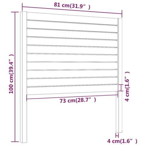 Uzglavlje za krevet crno 81 x 4 x 100 cm od masivne borovine - Crna 81 x 100 cm 1 Cijena