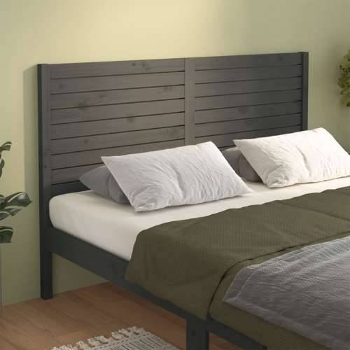 Uzglavlje za krevet sivo 126 x 4 x 100 cm od masivne borovine - Siva 126 x 100 cm 1 Cijena