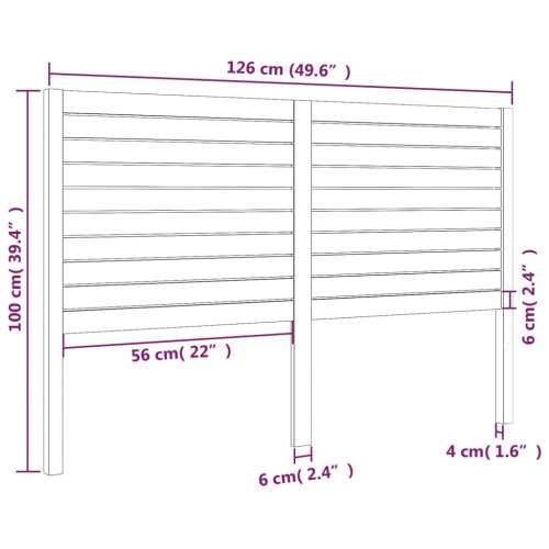 Uzglavlje za krevet crno 126 x 4 x 100 cm od masivne borovine - Crna 126 x 100 cm 1 Cijena