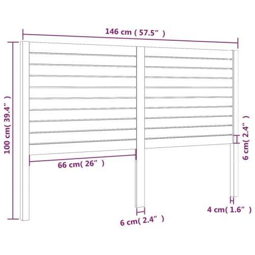 Uzglavlje za krevet crno 146 x 4 x 100 cm od masivne borovine - Crna 146 x 100 cm 1 Cijena