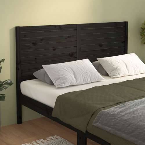 Uzglavlje za krevet crno 156 x 4 x 100 cm od masivne borovine - Crna 156 x 100 cm 1 Cijena