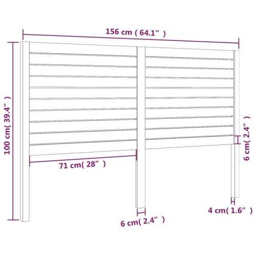Uzglavlje za krevet crno 156 x 4 x 100 cm od masivne borovine - Crna 156 x 100 cm 1 Cijena