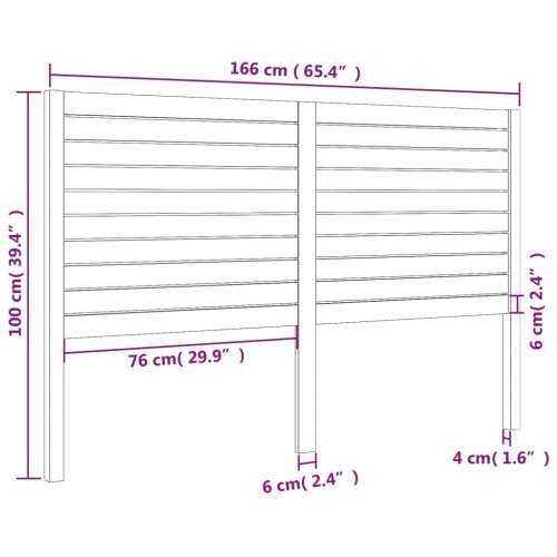 Uzglavlje za krevet crno 166 x 4 x 100 cm od masivne borovine - Crna 166 x 100 cm 1 Cijena
