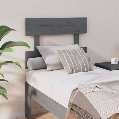Uzglavlje za krevet sivo 93,5 x 3 x 81 cm od masivne borovine