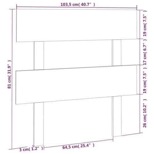 Uzglavlje za krevet crno 103,5 x 3 x 81 cm od masivne borovine - Crna 103.5 x 81 cm 1 Cijena