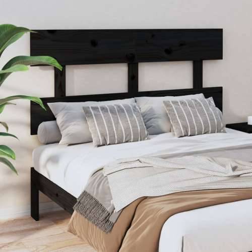 Uzglavlje za krevet crno 124 x 3 x 81 cm od masivne borovine