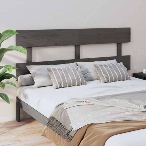 Uzglavlje za krevet sivo 154 x 3 x 81 cm od masivne borovine