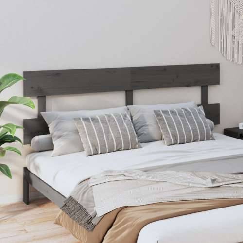 Uzglavlje za krevet sivo 204 x 3 x 81 cm od masivne borovine - Siva 204 x 81 cm 1 Cijena