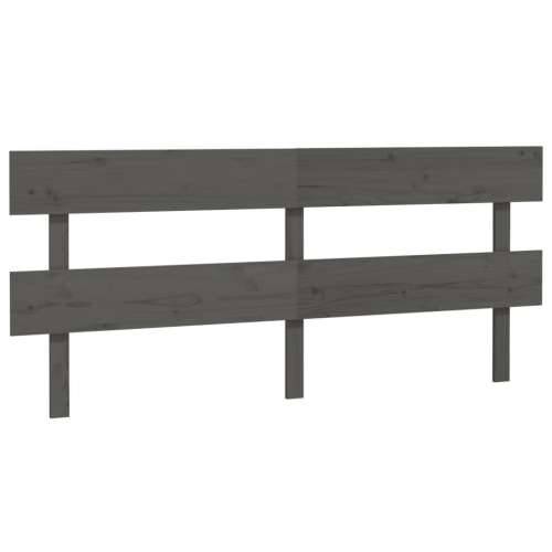 Uzglavlje za krevet sivo 204 x 3 x 81 cm od masivne borovine - Siva 204 x 81 cm 1 Cijena