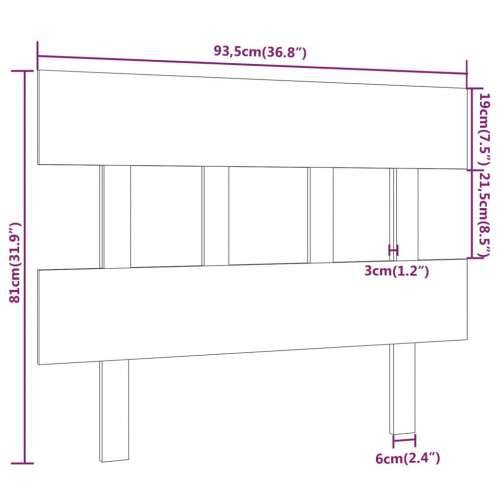 Uzglavlje za krevet sivo 93,5 x 3 x 81 cm od masivne borovine - Siva 93.5 x 81 cm 1 Cijena