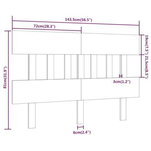 Uzglavlje za krevet boja meda 143,5x3x81 cm masivna borovina - boja meda 143.5 x 81 cm 1 Cijena