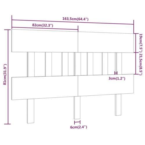 Uzglavlje za krevet boja meda 163,5x3x81 cm masivna borovina boja meda 163.5 x 81 cm 1 Cijena