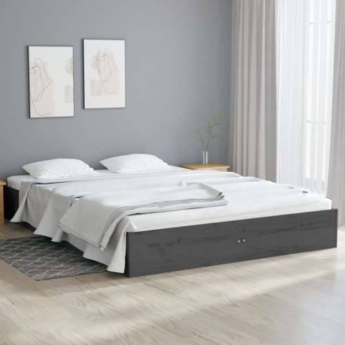 Okvir za krevet masivno drvo sivi 120 x 190 cm mali bračni