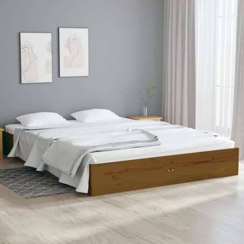 Okvir za krevet boja meda drveni 120 x 190 cm mali bračni