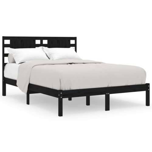 Okvir za krevet od masivne borovine crni 200 x 200 cm - Crna 200 x 200 cm Cijena