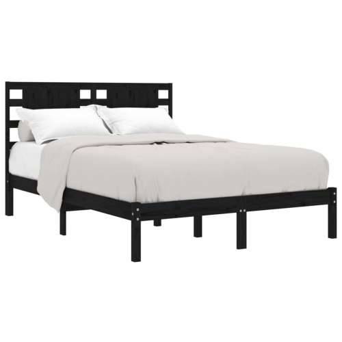 Okvir za krevet od masivne borovine crni 200 x 200 cm - Crna 200 x 200 cm Cijena