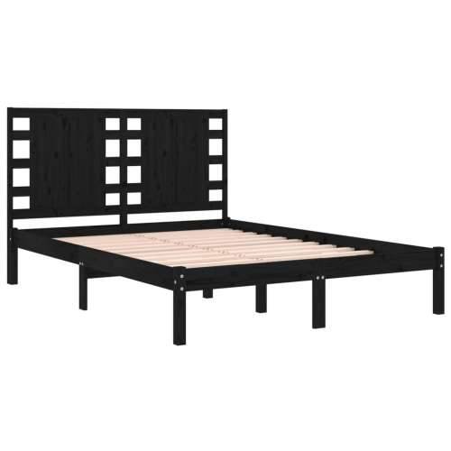 Okvir za krevet od masivne borovine crni 200 x 200 cm - Crna 200 x 200 cm Cijena