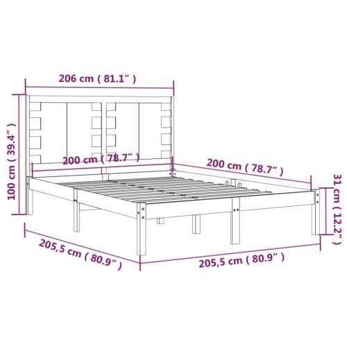 Okvir za krevet od masivne borovine crni 200 x 200 cm - Crna 200 x 200 cm Cijena
