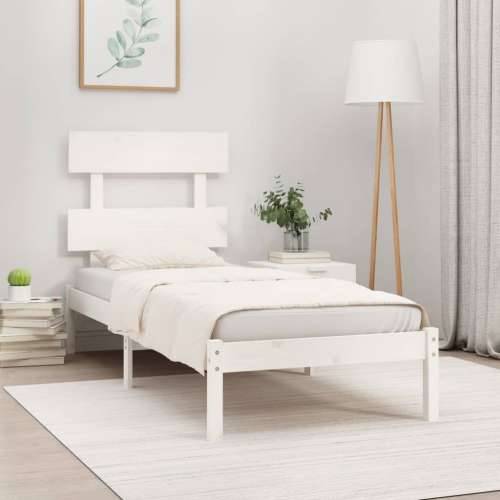 Okvir za krevet bijeli od masivnog drva 90 x 190 cm mali - Bijela 90 x 190 cm Cijena