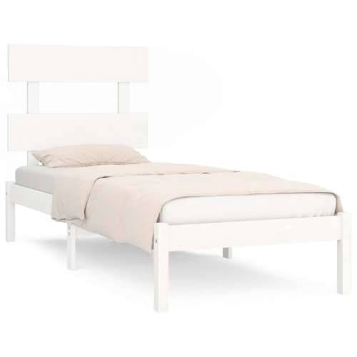 Okvir za krevet bijeli od masivnog drva 90 x 190 cm mali - Bijela 90 x 190 cm Cijena
