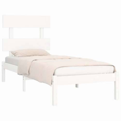 Okvir za krevet bijeli od masivnog drva 90 x 190 cm mali - Bijela 90 x 190 cm Cijena