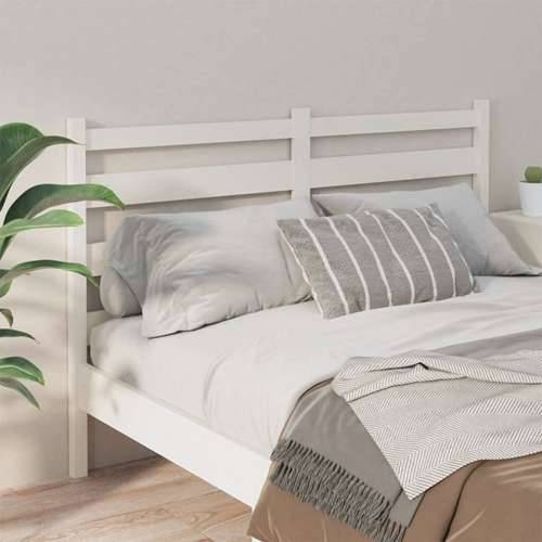 Uzglavlje za krevet bijelo 166 x 4 x 100 cm od masivne borovine Cijena