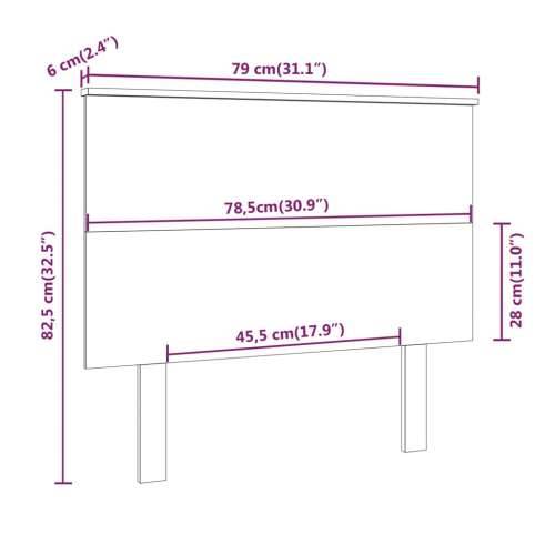 Uzglavlje za krevet 79 x 6 x 82,5 cm od masivne borovine - Prirodna 79 x 82.5 cm 1 Cijena