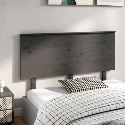 Uzglavlje za krevet sivo 144 x 6 x 82,5 cm od masivne borovine - Siva 144 x 82.5 cm 1 Cijena