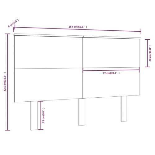 Uzglavlje za krevet 154 x 6 x 82,5 cm od masivne borovine Prirodna 154 x 82.5 cm 1 Cijena