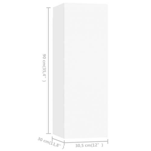 8-dijelni set TV ormarića bijeli od konstruiranog drva - Bijela 8 80 cm Cijena