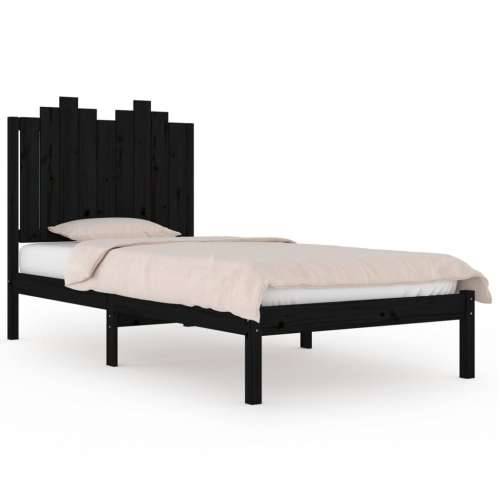 Okvir za krevet od borovine crni 75 x 190 cm jednokrevetni - Crna 75 x 190 cm Cijena