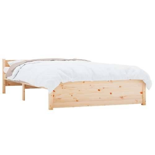 Okvir za krevet od masivnog drva 120 x 190 cm mali bračni - Prirodna 120 x 190 cm Cijena