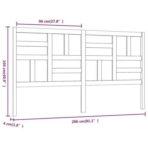 Uzglavlje za krevet 206 x 4 x 104 cm od masivne borovine - Prirodna 206 x 104 cm 1 Cijena