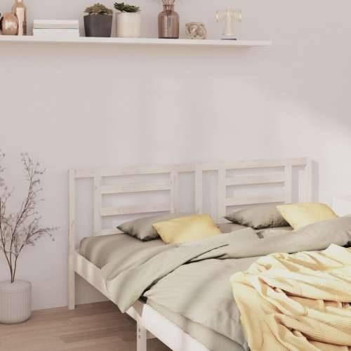 Uzglavlje za krevet bijelo 156 x 4 x 100 cm od masivne borovine Cijena