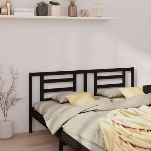 Uzglavlje za krevet crno 166 x 4 x 100 cm od masivne borovine Cijena