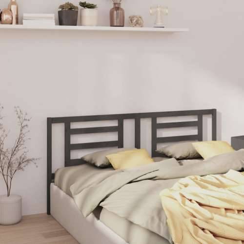 Uzglavlje za krevet sivo 206 x 4 x 100 cm od masivne borovine