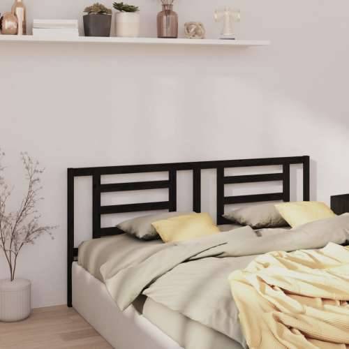 Uzglavlje za krevet crno 206 x 4 x 100 cm od masivne borovine