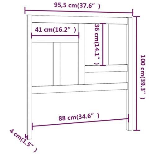 Uzglavlje za krevet bijelo 95,5x4x100 cm od masivne borovine - Bijela 95.5 x 100 cm 1 Cijena