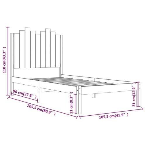 Okvir za krevet od masivne borovine crni 100 x 200 cm Crna 100 x 200 cm Cijena
