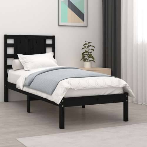 Okvir za krevet od masivne borovine crni 100 x 200 cm - Crna 100 x 200 cm Cijena