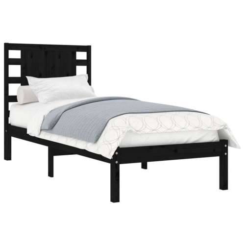Okvir za krevet od masivne borovine crni 100 x 200 cm - Crna 100 x 200 cm Cijena