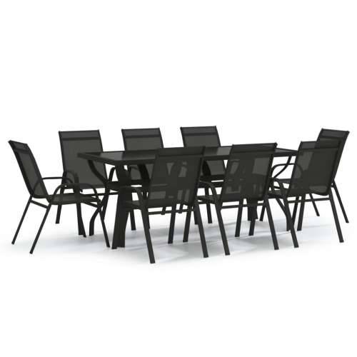 Vrtna garnitura - 9-dijelni vrtni blagovaonski set crni - Crna Dužina stola 180 cm 8 Cijena