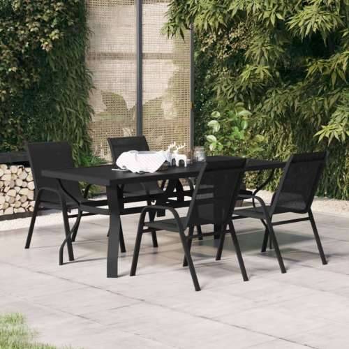 Vrtna garnitura - 5-dijelni vrtni blagovaonski set crni - Crna Dužina stola 180 cm 4 Cijena