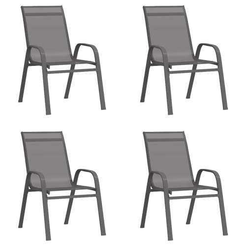 Vrtna garnitura - 5-dijelni vrtni blagovaonski set sivo-crni - Siva i crna Dužina stola 180 cm 4 Cijena