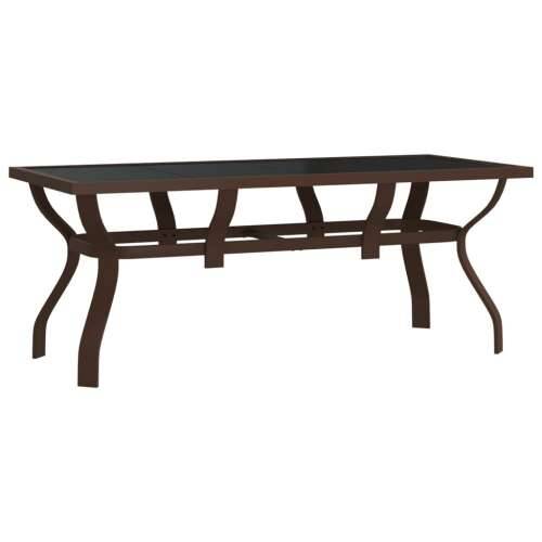 Vrtna garnitura - 5-dijelni vrtni blagovaonski set smeđe-crni - Smeđa i crna Dužina stola 180 cm 4 Cijena