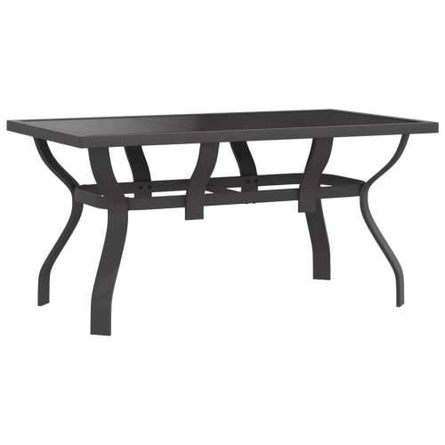Vrtna garnitura - 7-dijelni vrtni blagovaonski set sivo-crni - Siva i crna Dužina stola 140 cm 6 Cijena