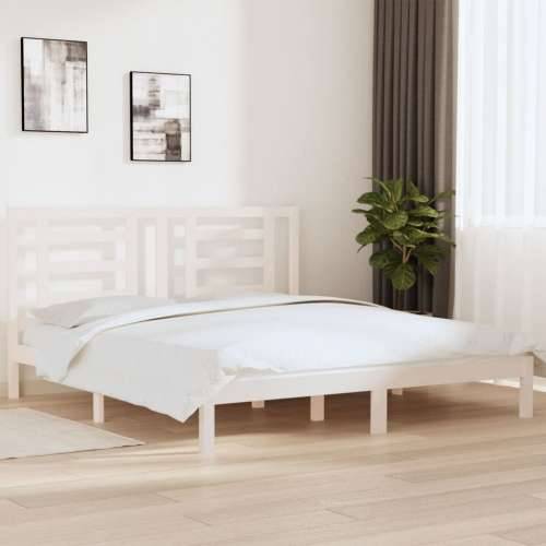 Okvir za krevet od masivnog drva bijeli 180 x 200 cm veliki - Bijela 180 x 200 cm Cijena
